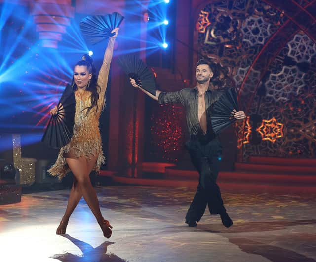 Singer Brooke Scullion with her Dance Partner Robert Rowinski during Dancing With The Stars Series 6 . Pic : Damien Eagers