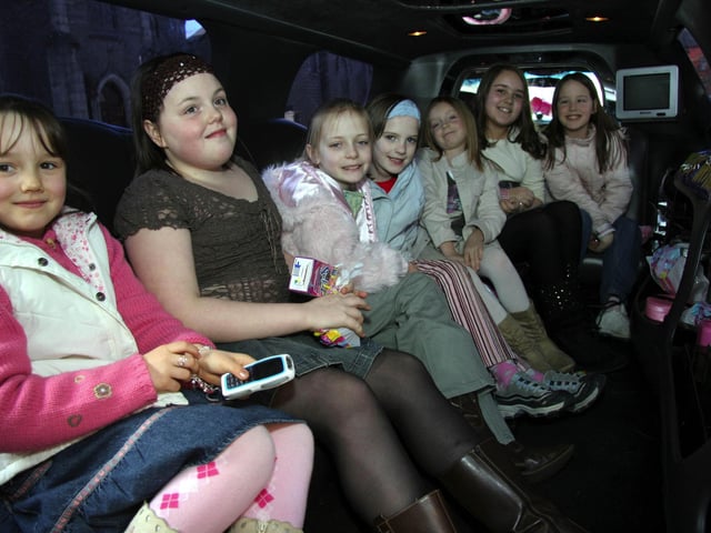 Orla pictured with her friends in the limo on the occasion of her 10th Birthday0008JML : Parties and celebrations March 2006: Orla Trainor.