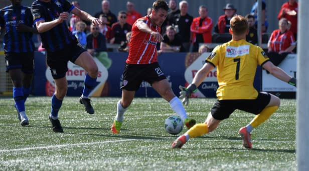 Danny Mullen is anxious to add to his first goa for Derry City. Photo: George Sweeney.