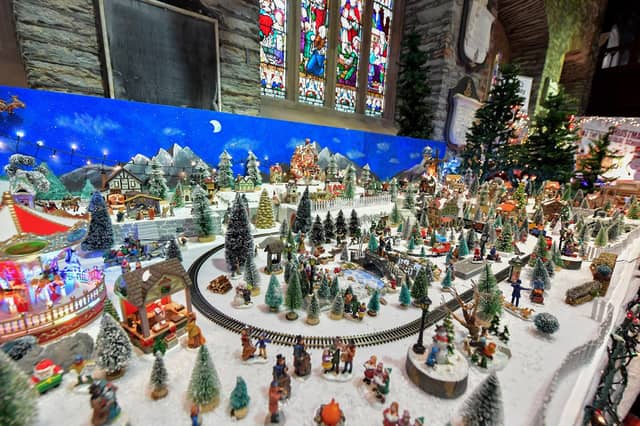 The exuberant Christmas display in St Columb’s Cathedral marking the Christmas Festival. Photo: George Sweeney