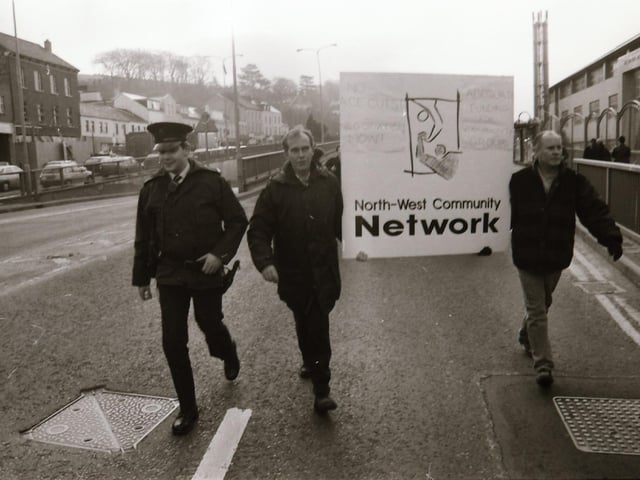 Ace Jobs cut protest in Derry.