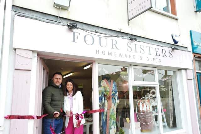 Barbara and her husband Karol officially open the Four Sisters shop in Muff.