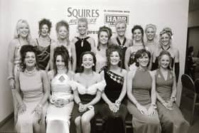 The finalists of the 1995 Miss Derry competition pictured at the final in Squires Nightclub.