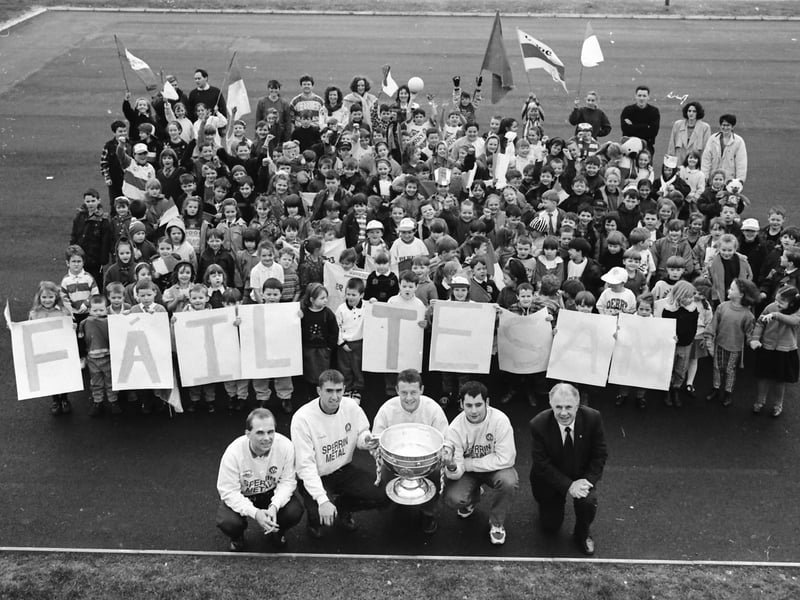 Sam Maguire Cup at Bunscoil Cholmcille