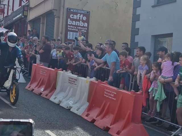 Cheers and whoops of delight as this driver made it over the ramps.