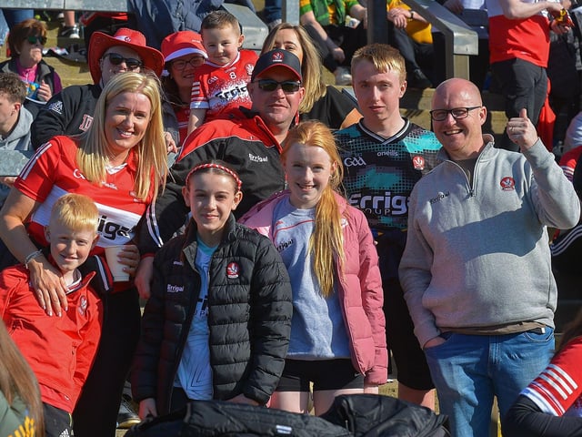 Fans in Celtic Park for Derry’s encounter with Donegal. Photo: George Sweeney