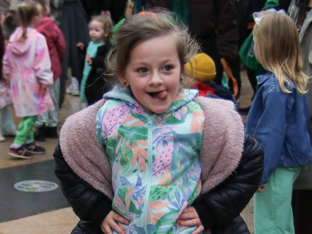 Olivia Cleary dancing a reel on St. Patrick’s Day in the Guildhall Square. (Photo - Deirdre Heaney, nwpresspics)