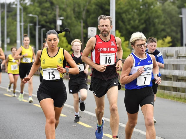 Competitors taking part in the Muff Feile 5km run on Saturday morning. Photo: George Sweeney