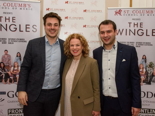 Louis Fields and Nicky Morton, founders of St.Columb’s School of Music pictured with Fiona Harrigan Stewart as they hosted the School’s annual Gala concert in St.Columb’s Hall headlined by the Swingles, Picture Martin McKeown.