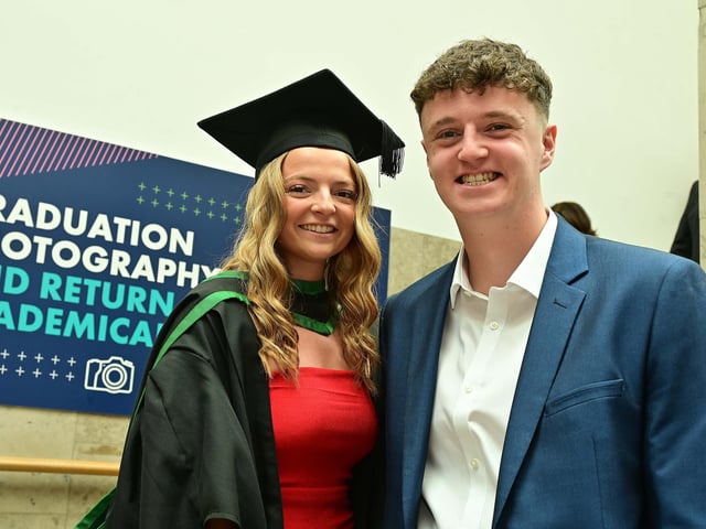 Molly McKee graduates from Ulster University Derry in BSc (Hons) Sport, Physical Activity and Health alongside proud boyfriend Jordan Reid.