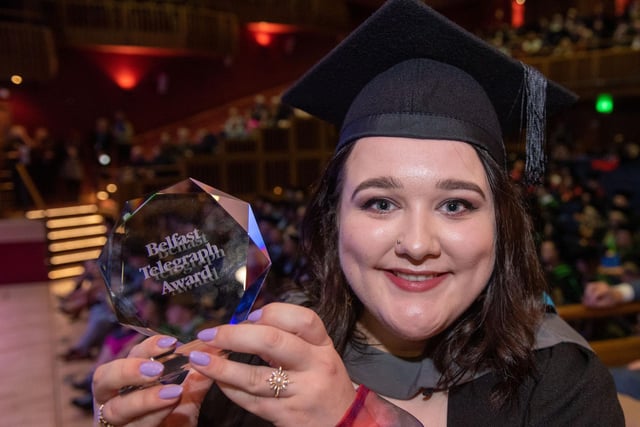 The Belfast Telegraph Award for Excellence was presented to Jessica Lawrence, from Moville, at NWRC’s Higher Education Graduation Ceremony.