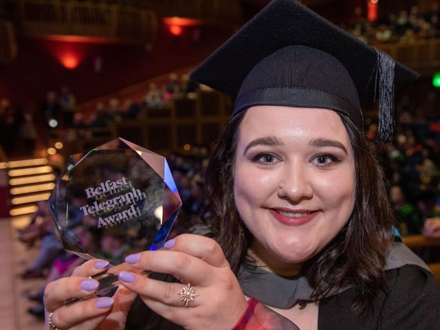 The Belfast Telegraph Award for Excellence was presented to Jessica Lawrence, from Moville, at NWRC’s Higher Education Graduation Ceremony.