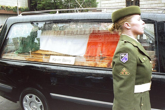 State Funeral for Kevin Barry's remains  in Dublin.
