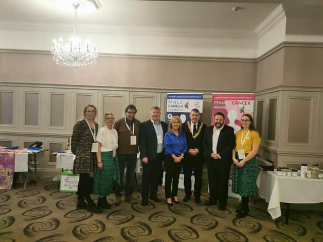 Representatives from Pink Ladies with politicians who attended the event.