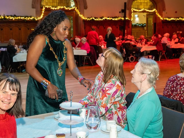 The Guildhall was the setting as the Mayor Councillor Lilian Seenoi-Barr hosted a festive tea dance. Picture Martin McKeown. 11.12.24 : .