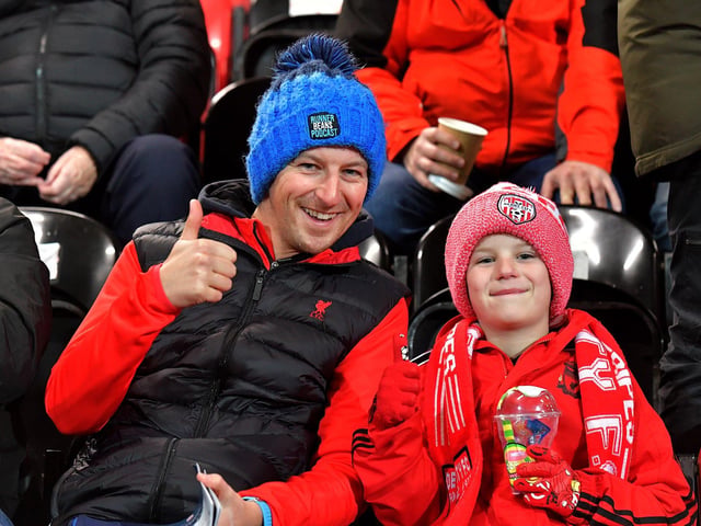 Derry City fans at the game against St Patrick’s Athletic at the Brandywell on Friday evening. Photograph: George Sweeney.