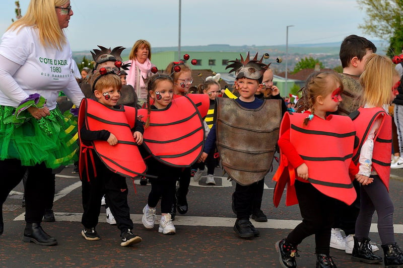 Colourful costumes on show at the Baeltaine Parade in Creggan on Wednesday evening.  Photo: George Sweeney.  DER2318GS – 58