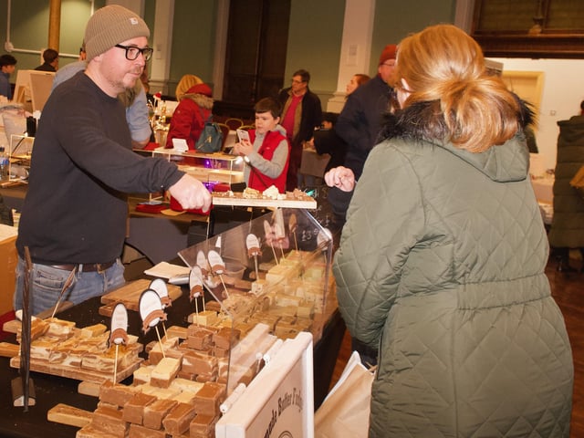 Samples of homemade butter fudge on offer at the Derry Business Collective’s Christmas Market in St Columb’s Hall on Sunday.