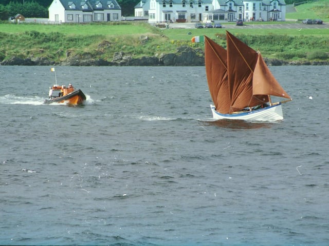 A maritime scene at Greencastle during the Blessing of the Fleet.