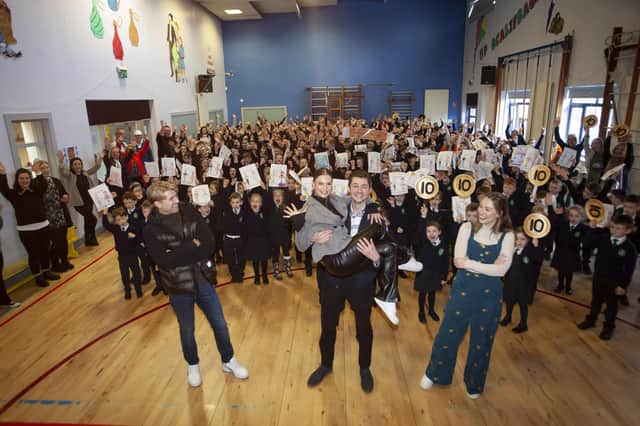 All at St. Patrick’s Primary School, Pennyburn wishing Damian McGinty and his dance partner Kylee all the best for Sunday’s semi-final of Dancing With The Stars.