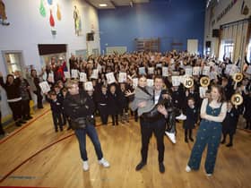 All at St. Patrick’s Primary School, Pennyburn wishing Damian McGinty and his dance partner Kylee all the best for Sunday’s semi-final of Dancing With The Stars.