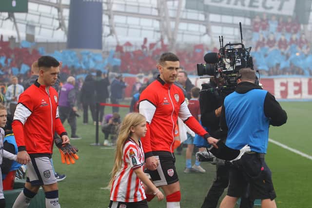 Patrick McEleney leads his hometown club Derry City out for the final time in Sunday's FAI Cup Final against Drogheda.
