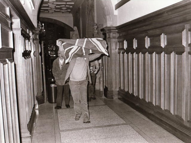DUP Protest at Council meeting.