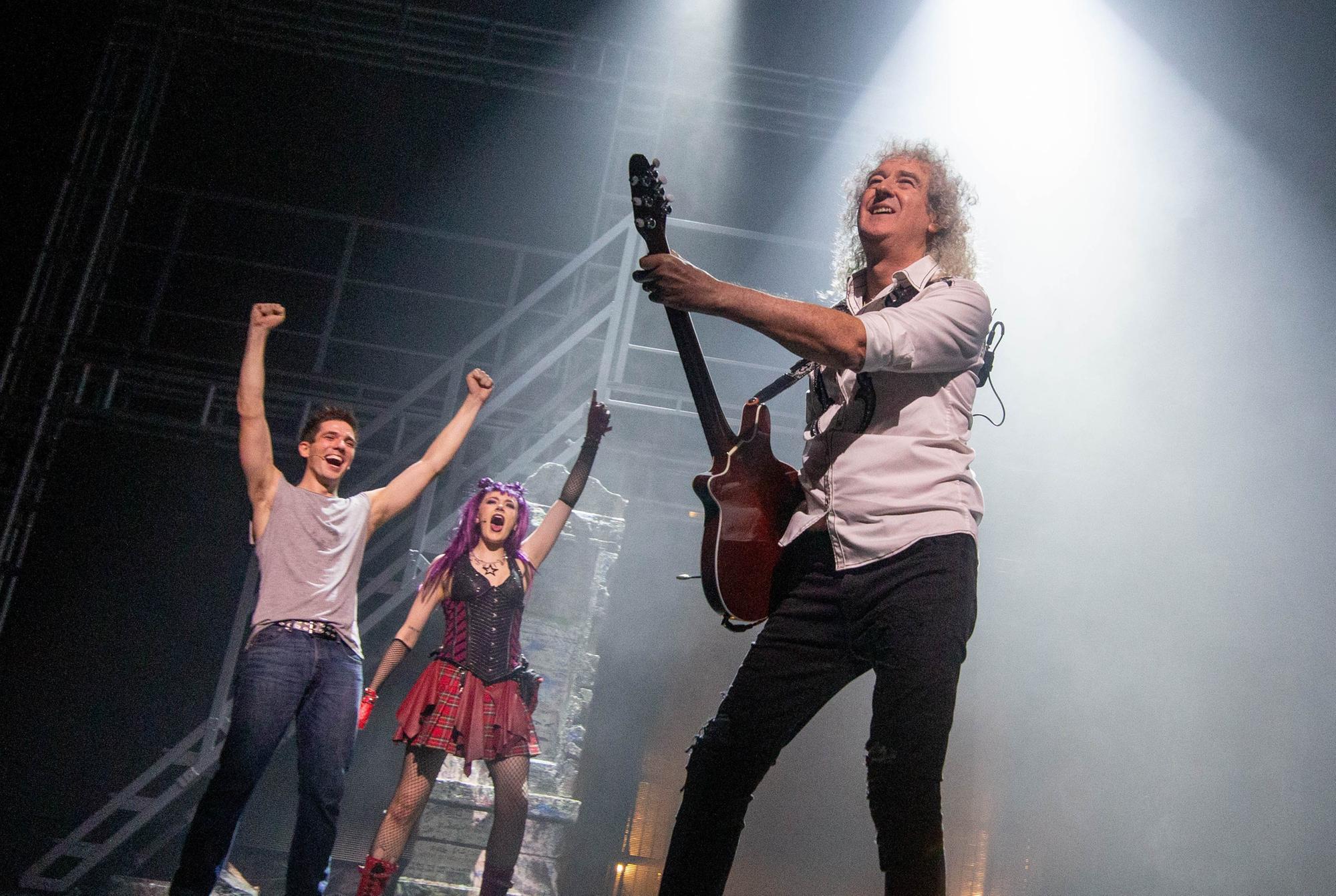 Brian May makes an appearance at the performance of We Will Rock You at the Kings Theatre, Southsea last night. Picture: Habibur Rahman