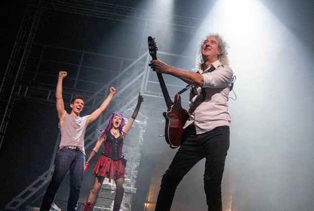 Brian May makes an appearance at the performance of We Will Rock You at the Kings Theatre, Southsea last night. Picture: Habibur Rahman