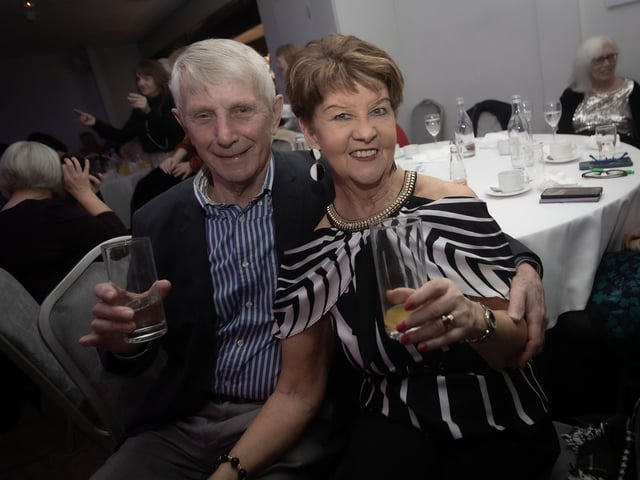 Brian and Fidelis McLaughlin enjoying proceedings at the Maldron Hotel on Tuesday evening.