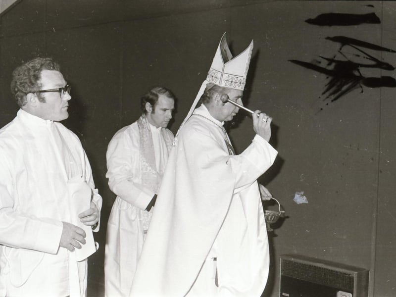 During December 1974 Bishop of Derry, Dr Edward Daly opened the Scoil Naomh Bhride in Moville, the new temporary St Brigid's Church in Carnhill and the new temporary Church of our Lady of Lourdes in Shantallow.