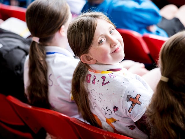 Participants at the Derry Diocese Fan The Flame annual Mass 2025 in Celtic Park.