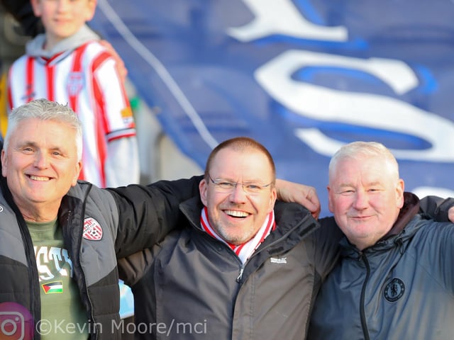 Derry City fans in good form in Waterford. Mandatory Credit: Kevin Moore/MCI