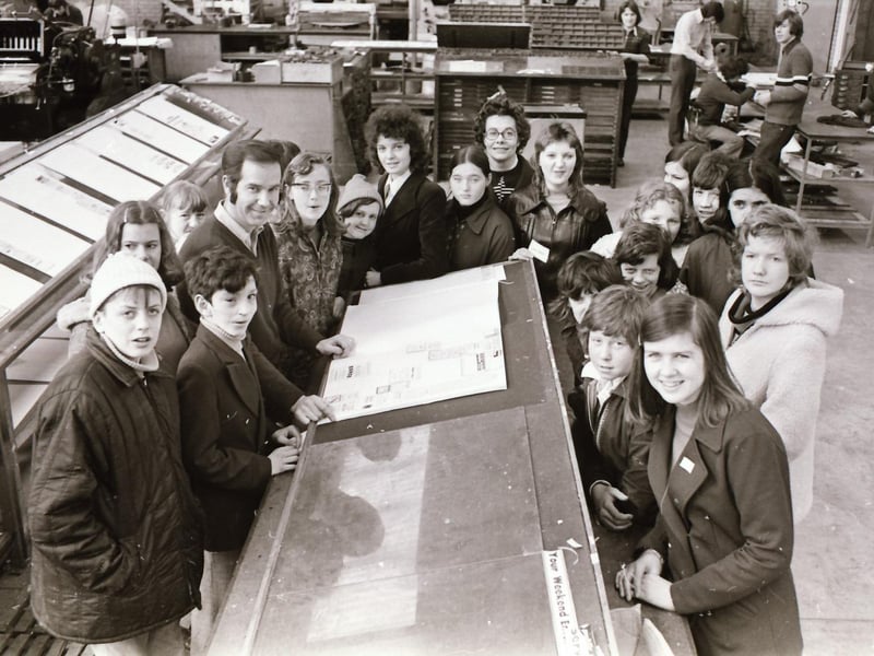 Belmount House School pupils visiting the Journal office.