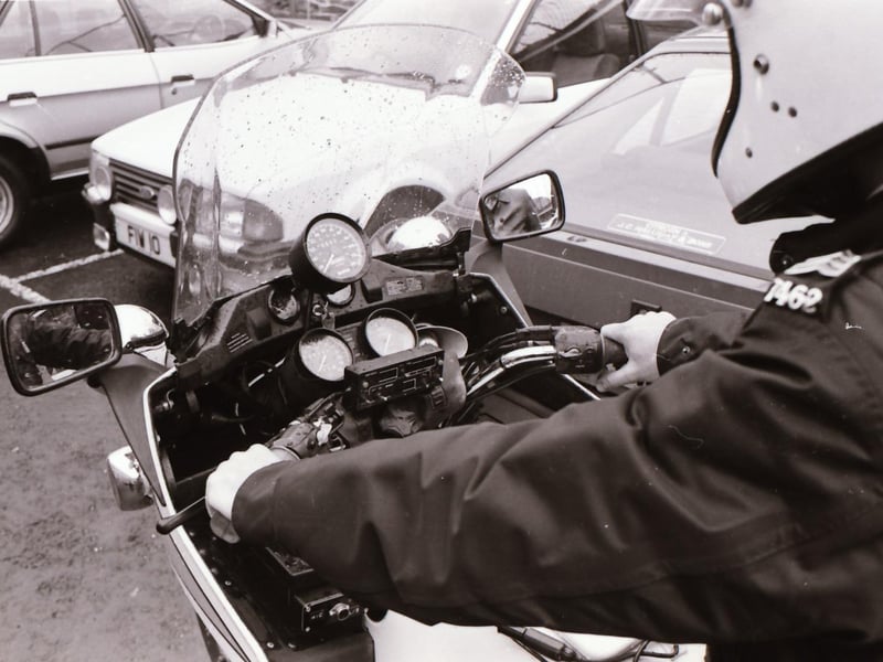 Police showcasing a new mercury speed trap.