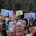 People gathered at a previous United Against Racism rally in Guildhall Square. Photo: George Sweeney