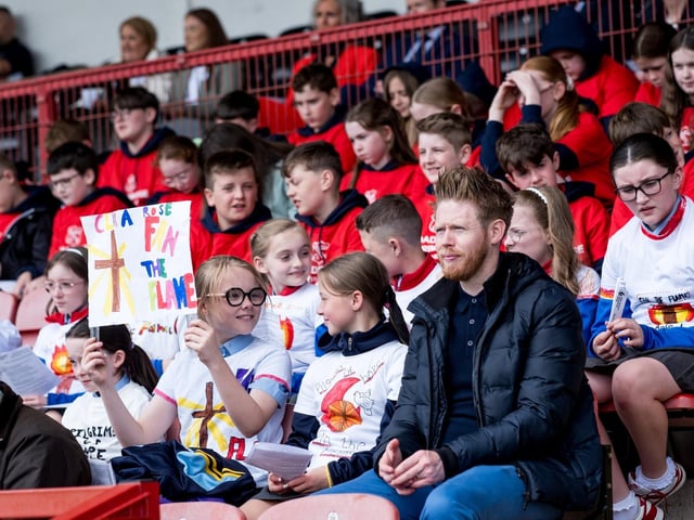 Participants at the Derry Diocese Fan The Flame annual Mass 2025 in Celtic Park.