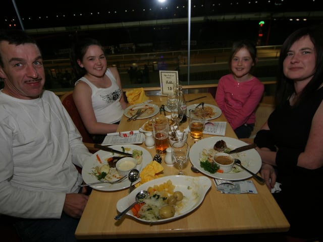 Derry and Donegal people enjoying a night at Lifford races in October 2005.