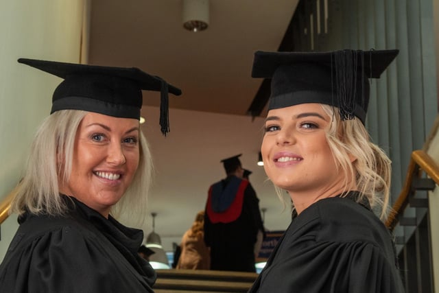 Clare Shannon and Seanin Doherty pictured at NWRC's Higher Education and Access Graduation ceremony at the Millennium Forum.  (Pic Martin McKeown)