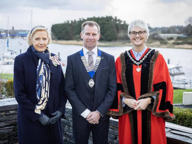 L-R : Alison Millar, Lord Lieutenant of the County, Ian Henry, CR Director at Henry Brothers, and Councillor Tanya Stirling, Deputy Mayor of Causeway Coast and Glens.