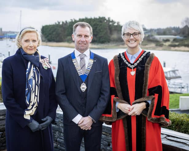 L-R : Alison Millar, Lord Lieutenant of the County, Ian Henry, CR Director at Henry Brothers, and Councillor Tanya Stirling, Deputy Mayor of Causeway Coast and Glens.