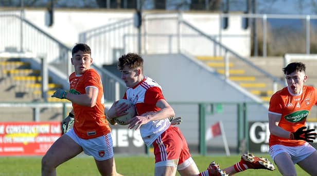 Peter McCullagh was in superb form for Derry, hitting 0-4 as the Oak Leafers advanced to the Ulster Under 20 final by defeating Donegal in Owenbeg on Saturday. Photo: George Sweeney. DER2052GS - 002