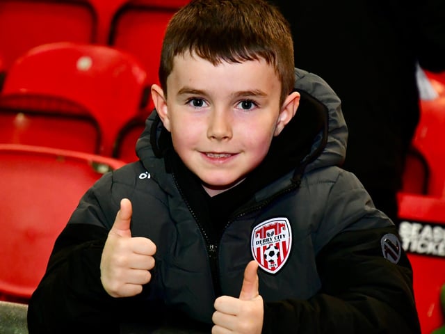 It's a thumbs up from this young Derry City fan after another impressive performance.