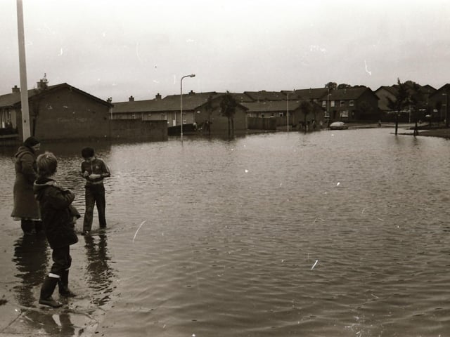 Flooding at Ederowen Park in Derry.