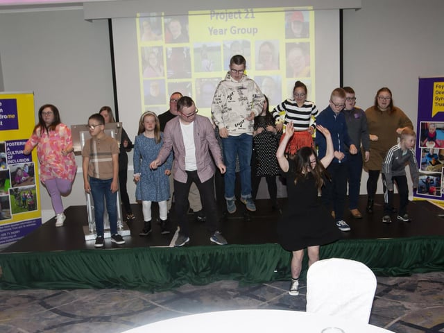 FDST members showing off their dance moves at the Celebration of Achievement at the Everglades Hotel on Tuesday night.