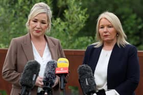 Sinn Féin MP Pat Cullen with First Minister Michelle O'Neill.  Picture by Jonathan Porter/PressEye
