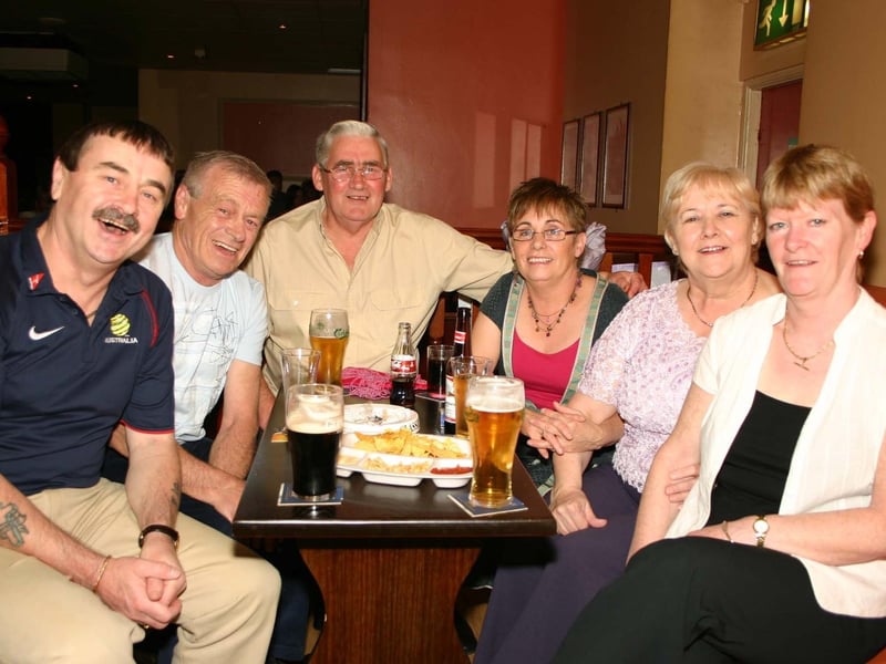 having a good time at the 60th party left to right Gerry, Tony, Jimmy, Mary, Maureen and Carmel. 4158/dd : Parties and celebrations June 2006: Dermot Connor.