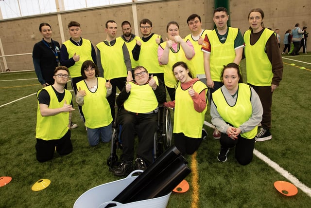 Members of the Tuned In Project taking part in their annual Christmas Cup multi-sports day at Sean Dolans GAC's new indoor astro facility in Creggan as part of International Day of Persons with Disabilities. (Photos: Jim McCafferty Photography)