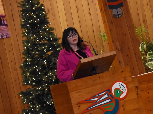 Steelstown PS Principal Catherine Doorish pictured during the school's Annual Christmas Carol Service at Our Lady of Lourdes Church, Steelstown last week. (Photos: JIm McCafferty Photography)