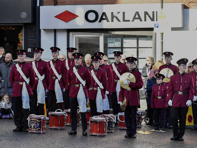 Members of the William King Memorial Flute Band at the Royal British Legion Waterside Remembrance Sunday held at the Cenotaph in the Diamond. Photo: George Sweeney